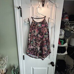 Pre-worn MINT Lululemon Women's Size 8 Black/Pink Multicolor Racer Tank Top
